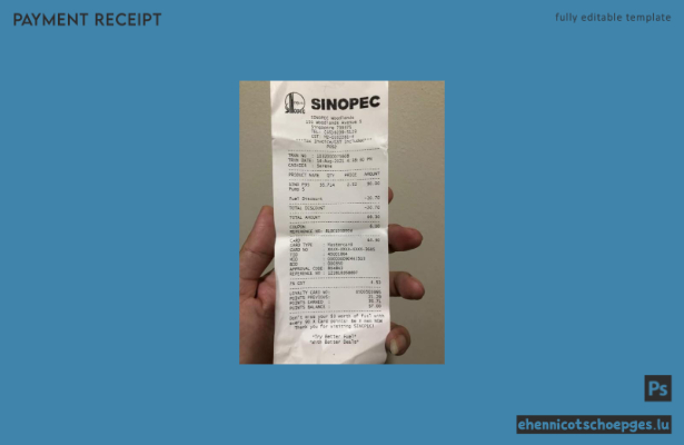 Beispiel für einen Zahlungscheck der Sinopec-Gruppe